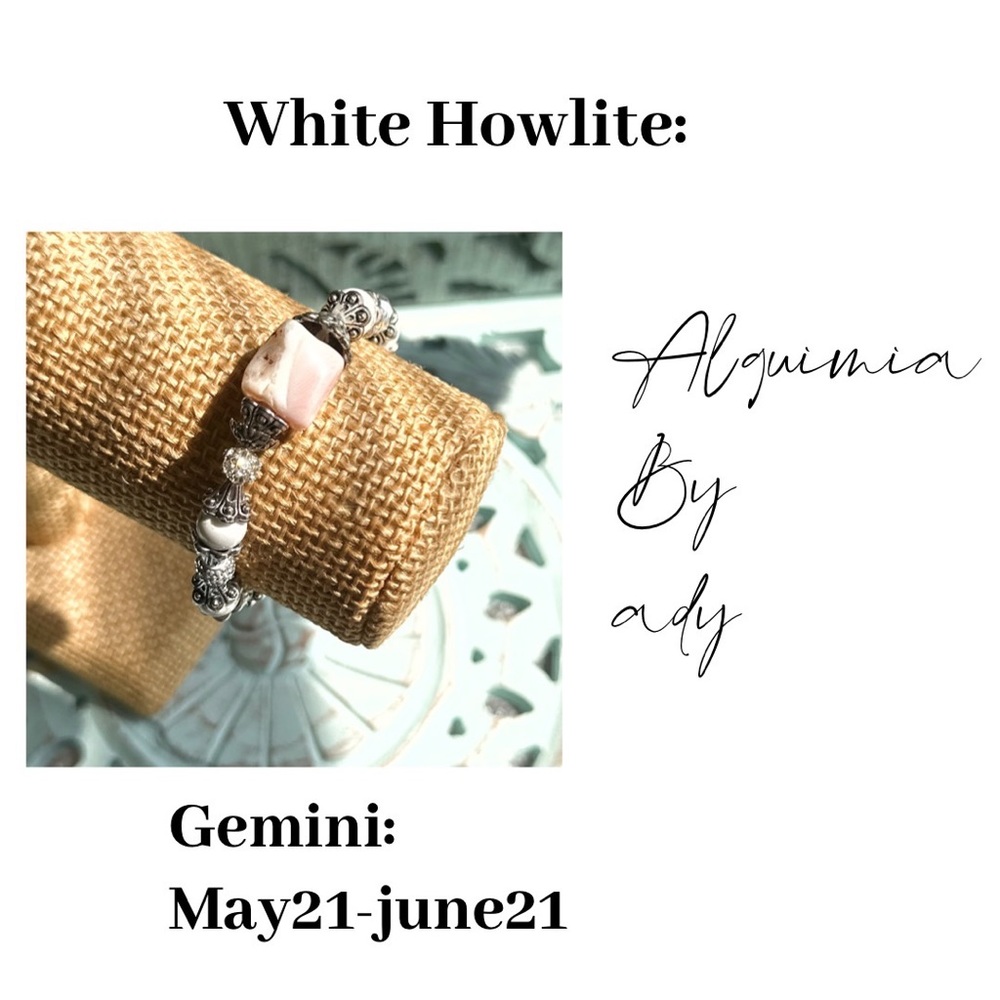 White Howlite spheres charms chunky rose gold hoops - Picture 3 of 4